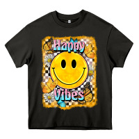 Asphalt happy vibes smiley face Heavy Core Tee - BarkalooDesign