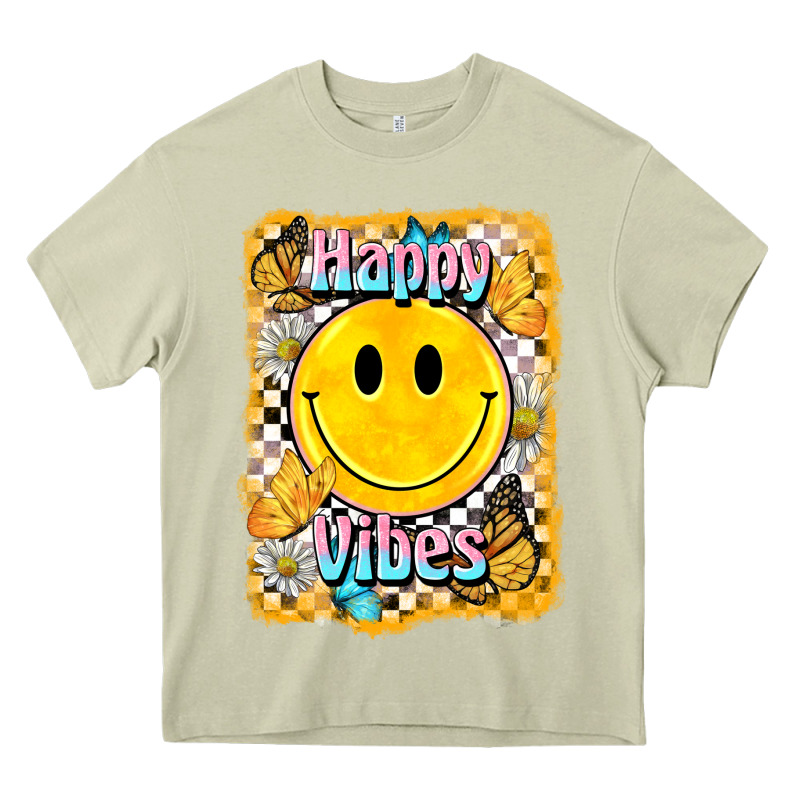 Happy Vibes Smiley Face Heavy Core Tee by BarkalooDesign | Teevron