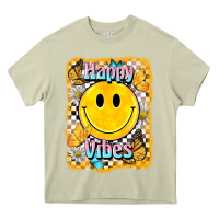 Mossy happy vibes smiley face Heavy Core Tee - BarkalooDesign