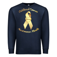 Navy childhood cancer awareness children cure kids Premium Sweatshirt - DesignPulse