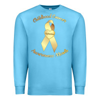 Ocean Blue childhood cancer awareness children cure kids Premium Sweatshirt - DesignPulse