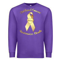 Purple childhood cancer awareness children cure kids Premium Sweatshirt - DesignPulse