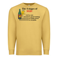 Antique Gold the 4 stages of soju i'm rich i'm good looking t shirt Premium Sweatshirt - DesignPulse