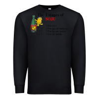 Black the 4 stages of soju i'm rich i'm good looking t shirt Premium Sweatshirt - DesignPulse