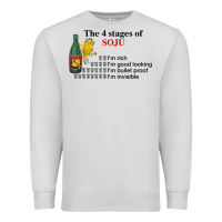 Dove Grey the 4 stages of soju i'm rich i'm good looking t shirt Premium Sweatshirt - DesignPulse