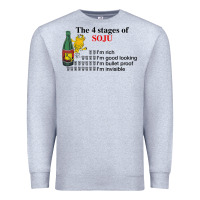 Heather Grey the 4 stages of soju i'm rich i'm good looking t shirt Premium Sweatshirt - DesignPulse