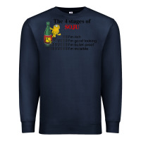 Navy the 4 stages of soju i'm rich i'm good looking t shirt Premium Sweatshirt - DesignPulse