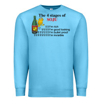 Ocean Blue the 4 stages of soju i'm rich i'm good looking t shirt Premium Sweatshirt - DesignPulse