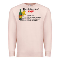 Pale Pink the 4 stages of soju i'm rich i'm good looking t shirt Premium Sweatshirt - DesignPulse