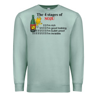Seafoam the 4 stages of soju i'm rich i'm good looking t shirt Premium Sweatshirt - DesignPulse