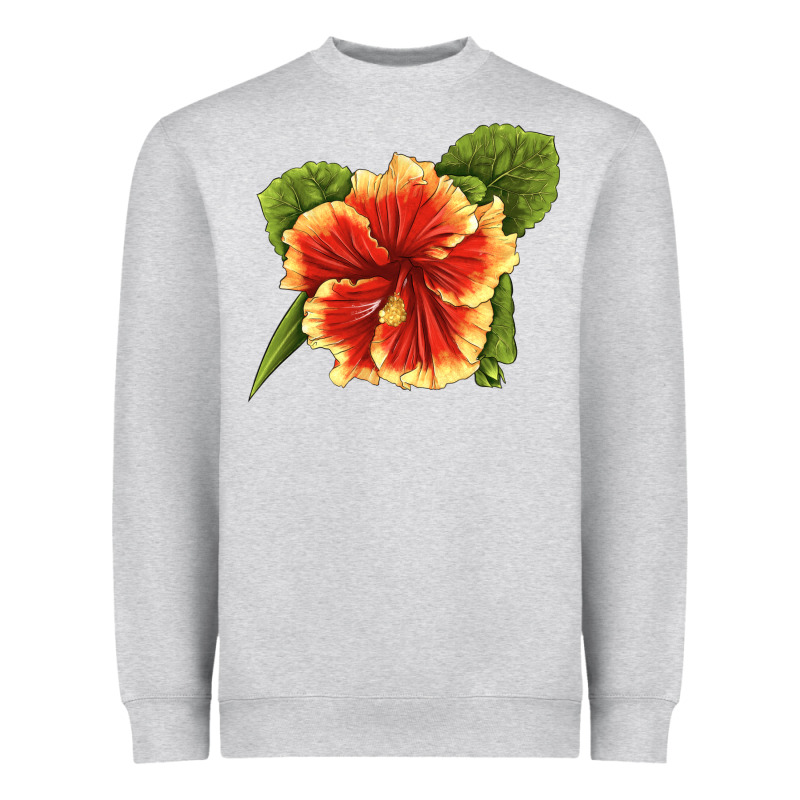 Hawaiian Hibiscus Flower Illustrations Heavyweight Sweatshirt by LillyAllenDesigns | Teevron
