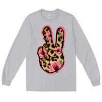 Moon Dust Floral Leopard Peace Sign Long Sleeve Tee - Jasminsmagicworld