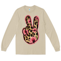 Mushroom Floral Leopard Peace Sign Long Sleeve Tee - Jasminsmagicworld