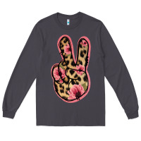 Smoke Floral Leopard Peace Sign Long Sleeve Tee - Jasminsmagicworld