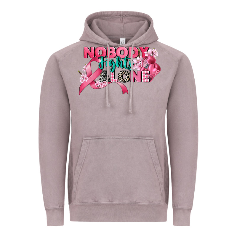Nobody Fights Alone Cancer Awareness Vintage Hoodie by CowGirlArtShop | Teevron
