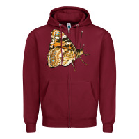 Burgundy Painted Lady Butterfly Zipper Hoodie - LillyAllenDesigns