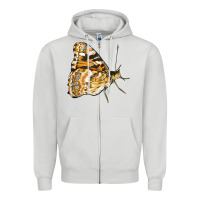 Dove Grey Painted Lady Butterfly Zipper Hoodie - LillyAllenDesigns