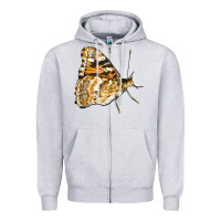 Heather Grey Painted Lady Butterfly Zipper Hoodie - LillyAllenDesigns