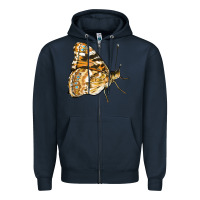 Navy Painted Lady Butterfly Zipper Hoodie - LillyAllenDesigns