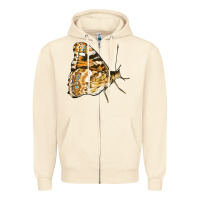 Sandshell Painted Lady Butterfly Zipper Hoodie - LillyAllenDesigns