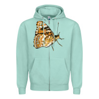 Seafoam Painted Lady Butterfly Zipper Hoodie - LillyAllenDesigns