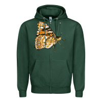 Sports Green Painted Lady Butterfly Zipper Hoodie - LillyAllenDesigns