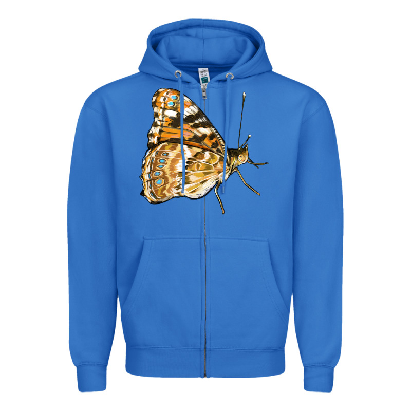 Painted Lady Butterfly Zipper Hoodie by LillyAllenDesigns | Teevron