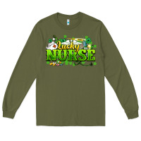 Army Green Lucky Nurse St. Patrick's Day Long Sleeve Tee - HowdyJamesFarm