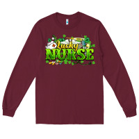 Burgundy Lucky Nurse St. Patrick's Day Long Sleeve Tee - HowdyJamesFarm