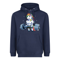Navy Unicorn Weightlifting T Fitness Gym Deadlift Rainbow Gifts Party Men W Heavyweight Hoodie - trangStudio