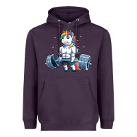 Plum Unicorn Weightlifting T Fitness Gym Deadlift Rainbow Gifts Party Men W Heavyweight Hoodie - trangStudio