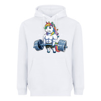 White Unicorn Weightlifting T Fitness Gym Deadlift Rainbow Gifts Party Men W Heavyweight Hoodie - trangStudio