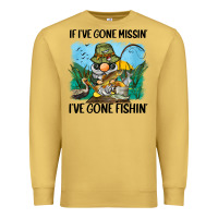 Antique Gold if i've gone missin' i've gone fishin' Premium Sweatshirt - BarkalooDesign