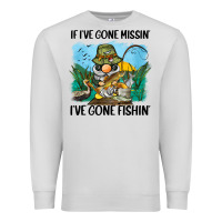 Dove Grey if i've gone missin' i've gone fishin' Premium Sweatshirt - BarkalooDesign