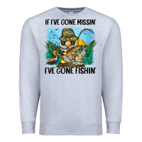 Heather Grey if i've gone missin' i've gone fishin' Premium Sweatshirt - BarkalooDesign