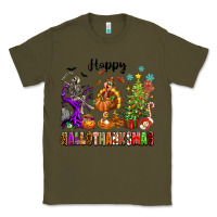 Army Green Happy Hallothanksmas Classic Tee - texasbilliewilder
