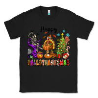 Black Happy Hallothanksmas Classic Tee - texasbilliewilder