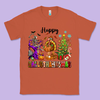 Happy Hallothanksmas Classic Tee Designed By Texasbilliewilder