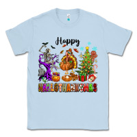 Dusty Blue Happy Hallothanksmas Classic Tee - texasbilliewilder