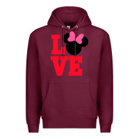 Burgundy Minnie Mouse Premium Hoodie - CowhideDigitalArt