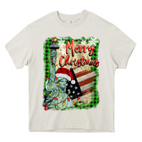 Cream merry christmas  statue of liberty Heavy Core Tee - BarkalooDesign