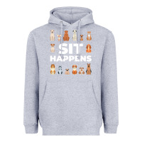 Heather Grey Dog Funny S It Happens Pet Sitting Design Heavyweight Hoodie - trangStudio