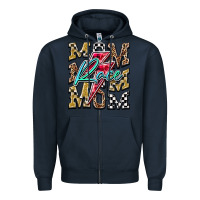 Navy Mom Race Zipper Hoodie - RacoonDesign