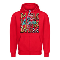 Red Mom Race Zipper Hoodie - RacoonDesign