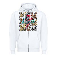 White Mom Race Zipper Hoodie - RacoonDesign