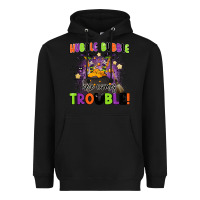 Black kids halloween hubble bubble here comes trouble Heavyweight Hoodie - BarkalooDesign