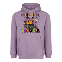 Lavender kids halloween hubble bubble here comes trouble Heavyweight Hoodie - BarkalooDesign