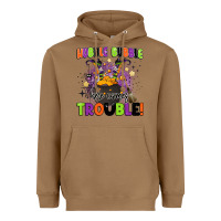 Toasted Coconut kids halloween hubble bubble here comes trouble Heavyweight Hoodie - BarkalooDesign