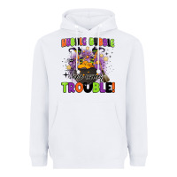 White kids halloween hubble bubble here comes trouble Heavyweight Hoodie - BarkalooDesign