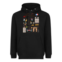 Black paris bonjour eiffel tower paris lover paris traveling vacay Heavyweight Hoodie - trangStudio